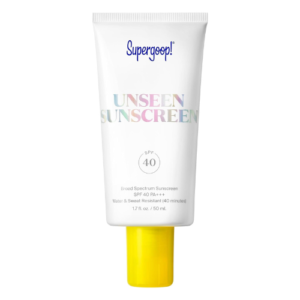 Supergoop! Unseen Sunscreen SPF 40, 1.7 oz - Oil-Free, Weightless & Invisible Reef-Safe, Broad Spectrum Face Sunscreen for All Skin Types - Scent-Free - Great Makeup Primer - Beard-Friendly