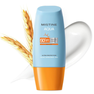 MISTINE Waterproof Sunscreen for Face 1.35 fl.oz SPF 50+, No White Cast Face Sunscreen for Oily Skin, Non-Greasy, Lightweight Sunscreen for Face, Sweat Proof Formula