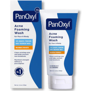 PanOxyl Acne Foaming Wash Benzoyl Peroxide 10% Maximum Strength Antimicrobial, 5.5 Oz