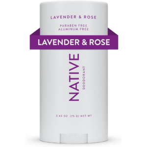 Native Deodorant - Natural Deodorant - Vegan, Gluten Free, Cruelty Free - Free of Aluminum, Parabens & Sulfates - Born in the USA - Lavender & Rose