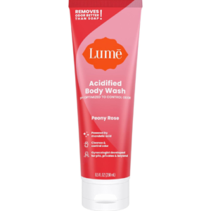 LUME Acidified Body Wash - 24 Hour Odor Control - Removes Odor Better than Soap - Moisturizing Formula - SLS Free, Paraben Free - Safe For Sensitive Skin - 8.5 Fl Oz (Pack of 1) (Peony Rose)