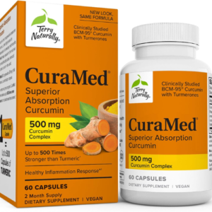 Terry Naturally CuraMed 500 mg Vegan - 60 Softgels - Superior Absorption BCM-95 Curcumin Supplement, Promotes Healthy Inflammation Response - Non-GMO, Gluten-Free, Halal - 60 Servings