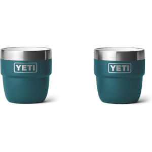 YETI Rambler 4 oz Stackable Cup, Stainless Steel, Vacuum Insulated Espresso/Coffee Cup, 2 Pack, Agave Teal