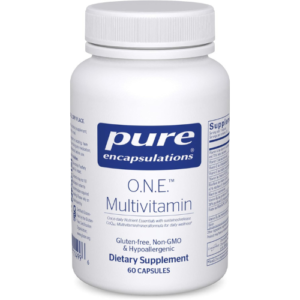 Pure Encapsulations O.N.E. Multivitamin - Once Daily Multivitamin with Antioxidant Complex Metafolin, CoQ10, and Lutein to Support Vision, Cognitive Function, and Cellular Health* - 60 Capsules