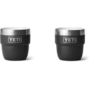YETI Rambler 4 oz Stackable Cup, Stainless Steel, Vacuum Insulated Espresso/Coffee Cup, 2 Pack, Black