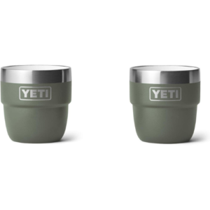YETI Rambler 4 oz Stackable Cup, Stainless Steel, Vacuum Insulated Espresso/Coffee Cup, 2 Pack, Camp Green