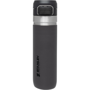 Stanley Quick Flip GO Water Bottle 24 OZ / 0.71 L | Push Button Lid | Leakproof & Packable for Travel & Sports | Insulated Stainless Steel | BPA-Free | Charcoal