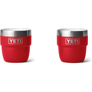YETI Rambler 4 oz Stackable Cup, Stainless Steel, Vacuum Insulated Espresso/Coffee Cup, 2 Pack, Rescue Red