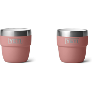 YETI Rambler 4 oz Stackable Cup, Stainless Steel, Vacuum Insulated Espresso/Coffee Cup, 2 Pack, Sandstone Pink