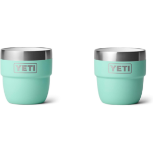 YETI Rambler 4 oz Stackable Cup, Stainless Steel, Vacuum Insulated Espresso/Coffee Cup, 2 Pack, Seafoam