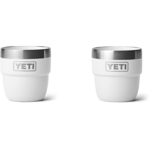 YETI Rambler 4 oz Stackable Cup, Stainless Steel, Vacuum Insulated Espresso/Coffee Cup, 2 Pack, White