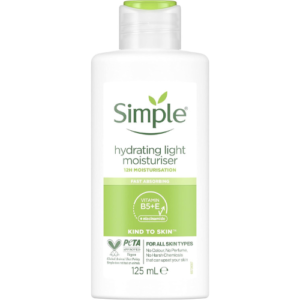 Simple Kind to Skin Hydrating Light Moisturiser UK’s #1 facial skin care brand* for 12-hour moisturisation 125 ml