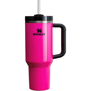 Stanley Quencher H2.0 FlowState Stainless Steel Vacuum Insulated Tumbler with Lid and Straw for Water, Iced Tea or Coffee, Smoothie and More, Electric Pink, 40 OZ