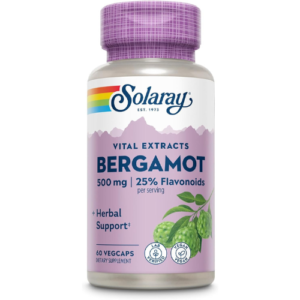 Solaray Bergamot Advanced Formula, Cardiovascular Support Fruit Extract, Veg Cap (Btl-Plastic) 500mg, 60ct