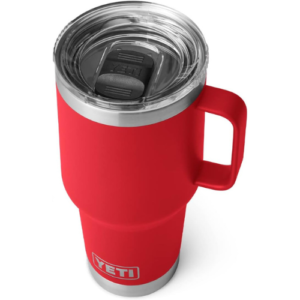 YETI Rambler 30 oz Travel Mug, Stainless Steel, Vacuum Insulated with Stronghold Lid, Rescue Red