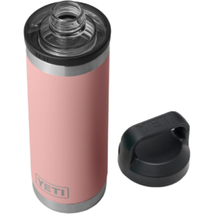 YETI Rambler 18 oz Bottle, Vacuum Insulated, Stainless Steel with Chug Cap, Sandstone Pink