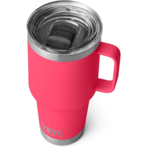 YETI Rambler 30 oz Travel Mug, Stainless Steel, Vacuum Insulated with Stronghold Lid, Bimini Pink