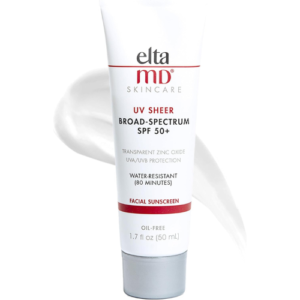 EltaMD UV Sheer SPF 50+ Face and Body Sunscreen Lotion, Water Resistant Sunscreen with Zinc Oxide, Broad Spectrum Mineral-Based Sun Protection, Non-Greasy, Lightweight, Oil Free Sunscreen, 1.7 oz Tube