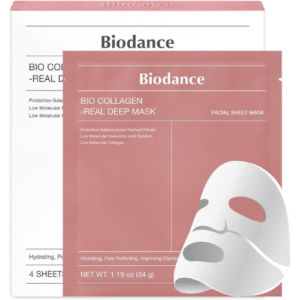 BIODANCE Bio-Collagen Real Deep Mask, Hydrating Overnight Mask, Pore Minimizing, Elasticity Improvement, 34g x4ea