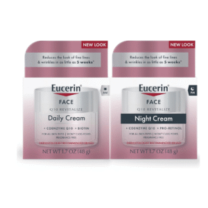 Eucerin Q10 Anti Wrinkle Face Cream Bundle, Day Cream and Night Cream For Face, 1.7 Ounce (Pack of 2)