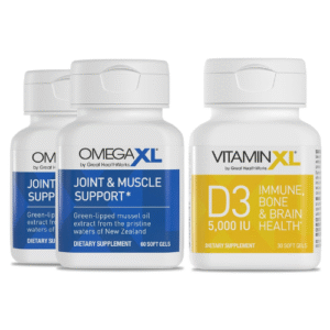 OmegaXL Joint Support Supplement - Natural Muscle/Immune Support, 60 Softgels (2 Pack) & VitaminXL D3 High Potency Daily Vitamin D 5000 IU 125mcg...