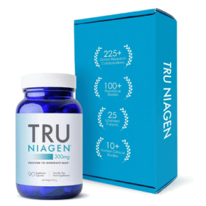 TRU NIAGEN Nicotinamide Riboside NAD+ Supplement, Patented Formula NR, 300 mg per capsule / 300 mg per serving 30 days (3 months / 1 bottle)