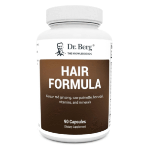 Dr. Berg All in One Hair Vitamins for Men & Women - Advanced Hair Formula Includes Biotin, Saw Palmetto, DHT Blocker & Trace Minerals - Hair Supplement for Hair, Skin & Nails - 90 Veg Capsules