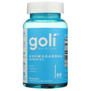 Goli Nutrition Ashwagandha Gummies Mixed Berry Dietary Supplement, 60 Gummies