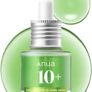 Anua Azelaic Acid 10 Hyaluron Redness Soothing Serum, Facial Serum for Sensitive skin, Hyaluronic Acid, Niacinamide, Spot Care, Natural Color, Vegan, Korean Skincare (30ml/ 1.01 fl oz.)