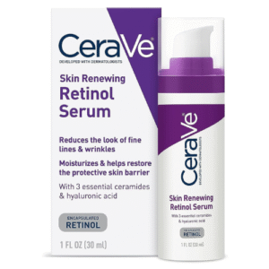 CeraVe Anti Aging Retinol Serum 1 Ounce Cream Serum for Smoothing Fine Lines and Skin Brightening Fragrance Free, 1 Fl Oz (Pack of 1)