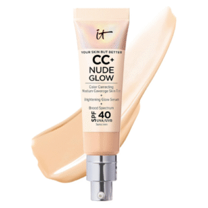 IT Cosmetics CC+ Nude Glow (Light Medium) - Lightweight Foundation & Brightening Glow Serum with SPF 40, Medium Coverage, With Niacinamide & Hyaluronic Acid, For All Skin Types, 1.08 fl oz