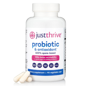 Just Thrive Probiotic & Antioxidant Supplement 90 Capsules | Spore-Based Probiotic for Digestive & Immune Support | Gut Health Formula | Gluten-Free, Non-GMO, Vegan, Keto & Paleo Friendly