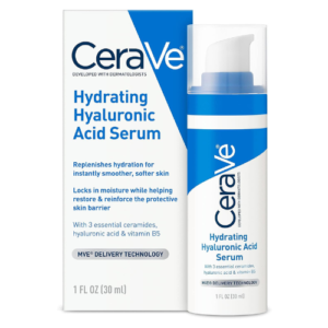 CeraVe Hydrating Hyaluronic Acid Serum 30ml for Dry, Sensitive & Normal Skin | 24-Hour Hydration with Hyaluronic Acid, 3 Essential Ceramides & Vitamin B5 | Fragrance-Free Face Serum