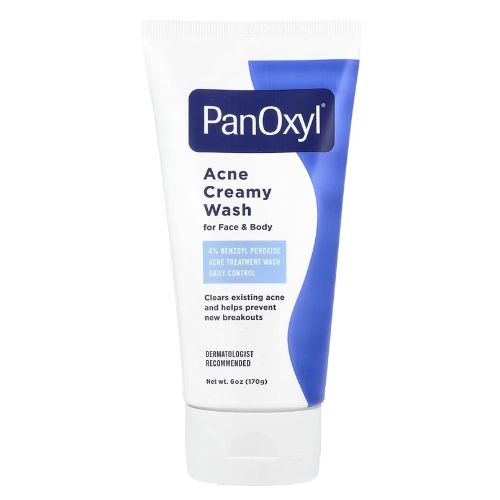 PanOxyl 4% Benzoyl Peroxide Acne Cream Wash 6 oz (170g) | Daily Acne Face Wash for Pimples, Breakouts & Oily Skin | Maximum Strength Acne Cleanser