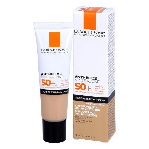 La Roche-Posay Anthelios Mineral One SPF 50+ Tinted Mineral Sunscreen Cream 30ml – Shade 02 Medium – Broad Spectrum UVA/UVB Face Sunscreen with Mineral Filters for Sensitive Skin