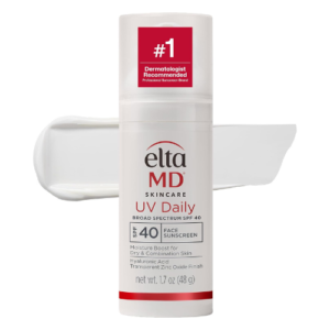 EltaMD UV Daily Facial Sunscreen SPF 40 (1.7 oz / 48g) – Broad Spectrum UVA/UVB Protection with Hyaluronic Acid, Lightweight Daily Face Sunscreen for Normal, Dry & Combination Skin