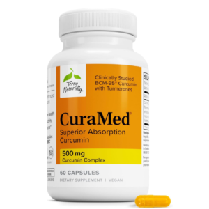 Terry Naturally CuraMed 500mg Vegan Curcumin Supplement | BCM-95 Enhanced Absorption | 60 Softgels | Non-GMO, Gluten-Free & Halal