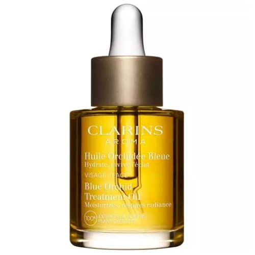 Clarins Blue Orchid Face Treatment Oil 30ml – Hydrating Face Oil for Dry & Dehydrated Skin with Blue Orchid & Hazelnut Oil