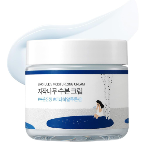 ROUND LAB Birch Juice Moisturizing Cream 80ml (2.7 fl oz) – 48-Hour Hydrating Face Moisturizer with Birch Sap & Hyaluronic Acid for Acne-Prone, Oily & Sensitive Skin | Korean Skincare