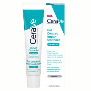 CeraVe Blemish Control Gel Moisturiser 40ml – Oil-Free Face Moisturizer with Niacinamide, Salicylic Acid (BHA), AHA & 3 Essential Ceramides for Acne-Prone Skin