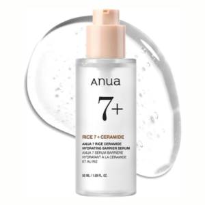 ANUA Rice Ceramide 7 Hydrating Barrier Serum 50ml – Brightening Face Serum with Rice Extract, Ceramides, Hyaluronic Acid & Niacinamide | Fragrance-Free Korean Skincare